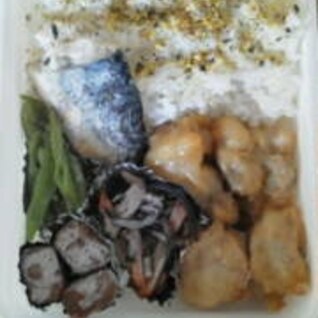 ☆パパお弁当☆から揚・ひじき・ミート・いんげん・鯖